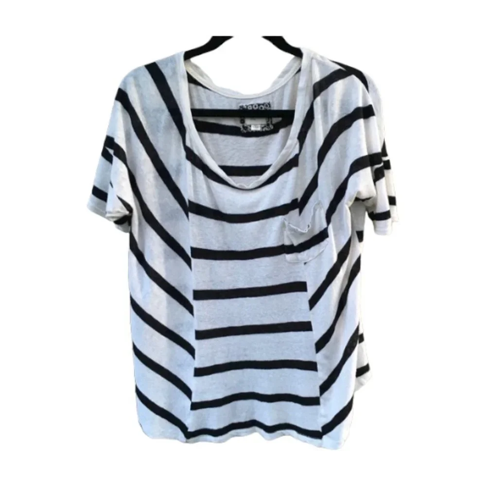 Anthropologie Postmark Linen Blend Pocket Tee Medium - Picture 2 of 6